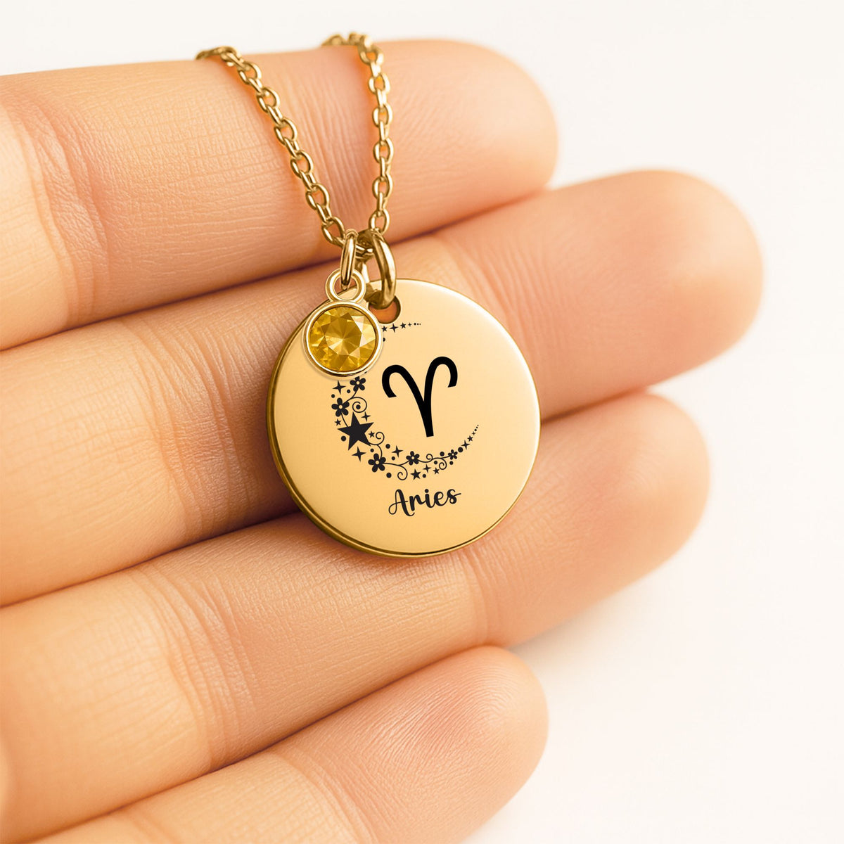 Coin Necklace with Birthstone by OwnPrint