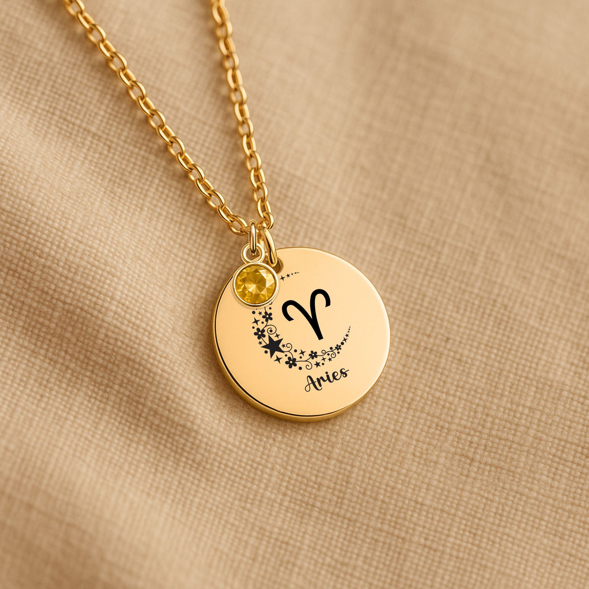 Coin Necklace with Birthstone by OwnPrint
