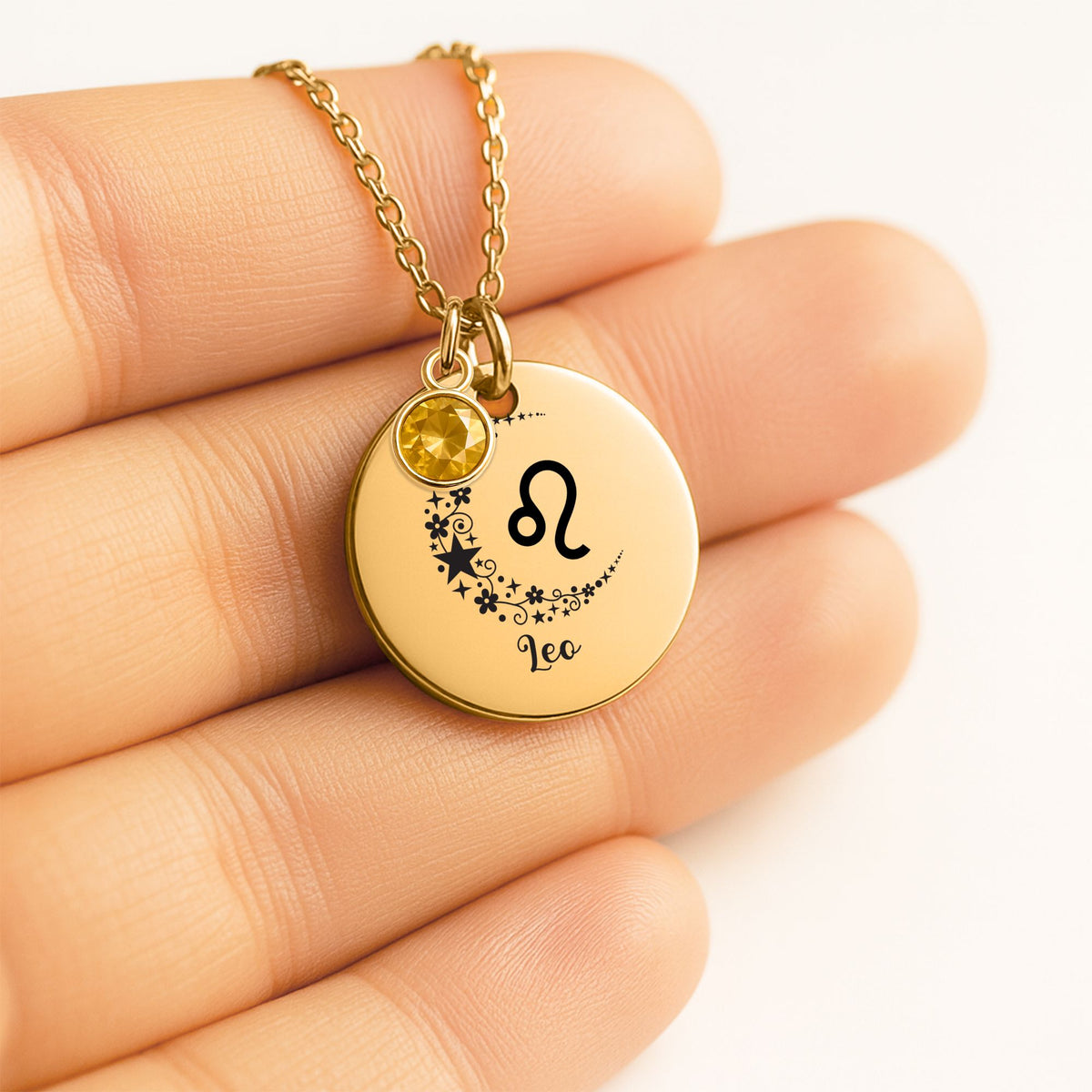 leo july Coin Necklace with Birthstone by OwnPrint