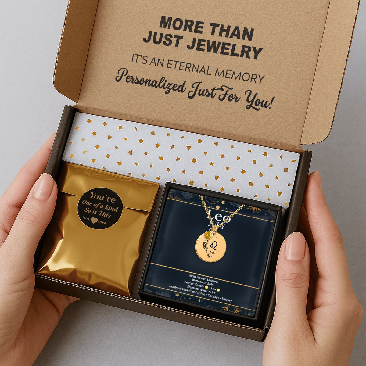 leo july Coin Necklace with Birthstone by OwnPrint