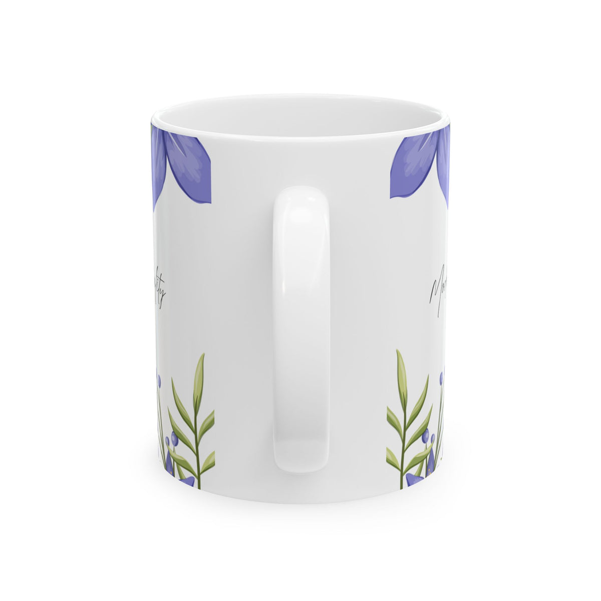 February Violet Floral Mug — Birth Month Flower Coffee Cup by Printify