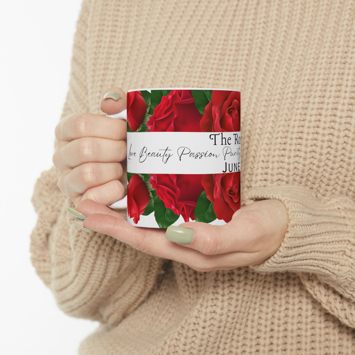 June Birth Month Rose Mug — "The Rose" Birthstone Floral Coffee Cup (11oz, 15oz) by Printify