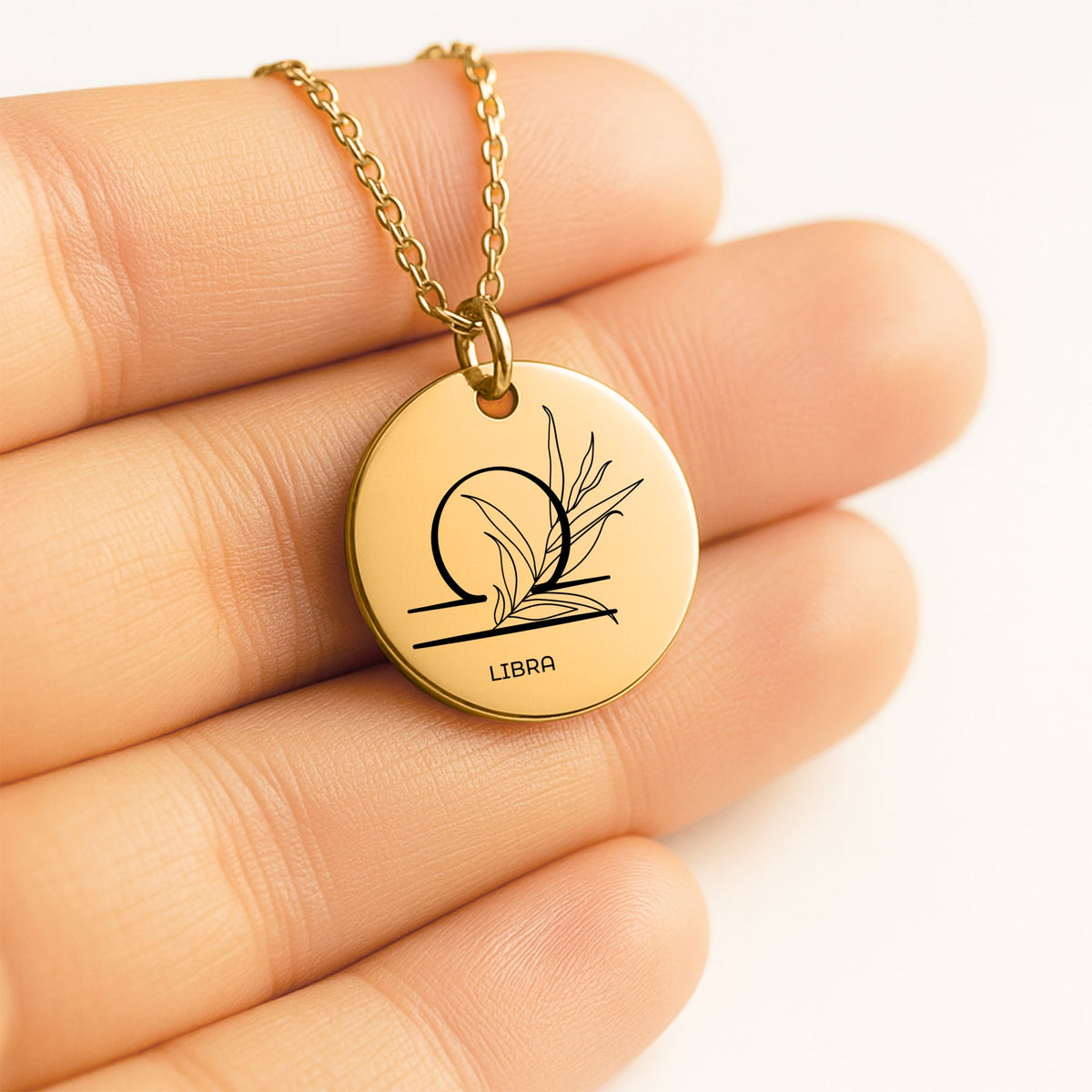 Libra Zodiac Coin Necklace – Minimalist Libra Pendant by OwnPrint