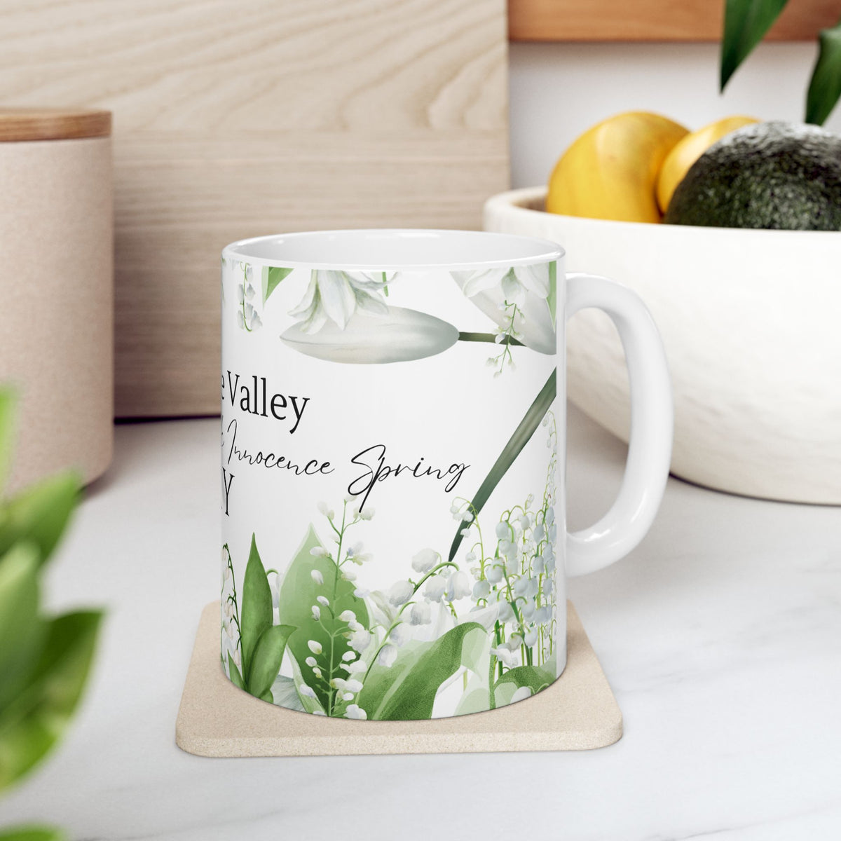 May Birth Month Mug — Lily of the Valley Floral Keepsake (Happiness, Luck) by Printify
