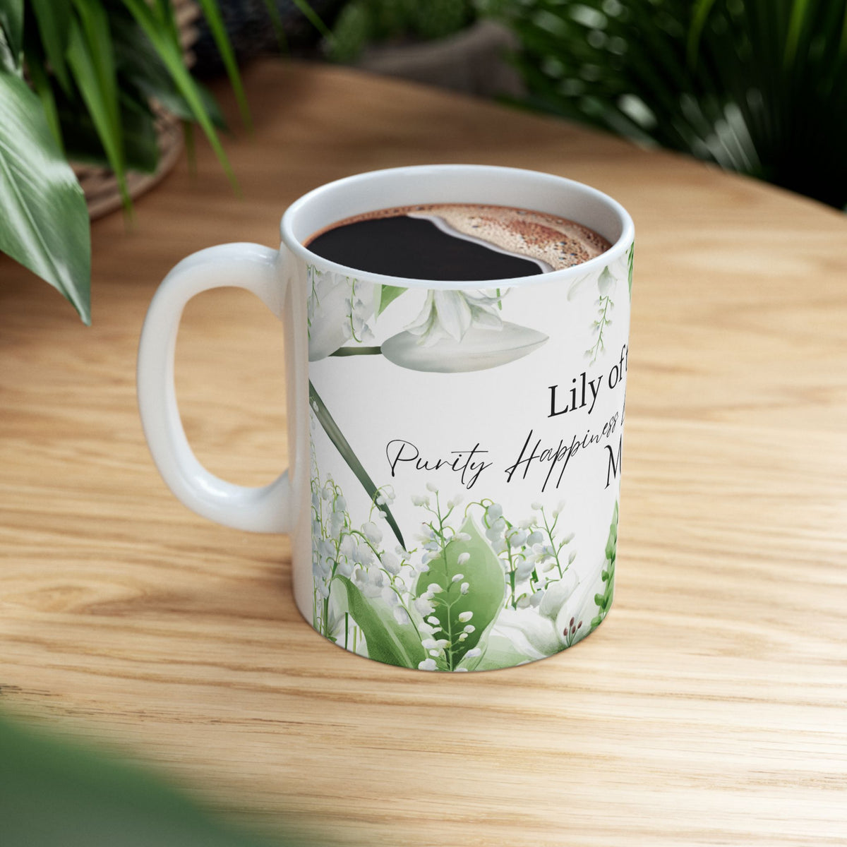 May Birth Month Mug — Lily of the Valley Floral Keepsake (Happiness, Luck) by Printify