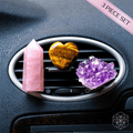 Three crystal car air fresheners on a car vent with '3 Piece Set' text.