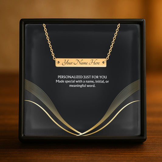 Personalized Horizontal Bar Necklace | Custom Name Jewelry by OwnPrint