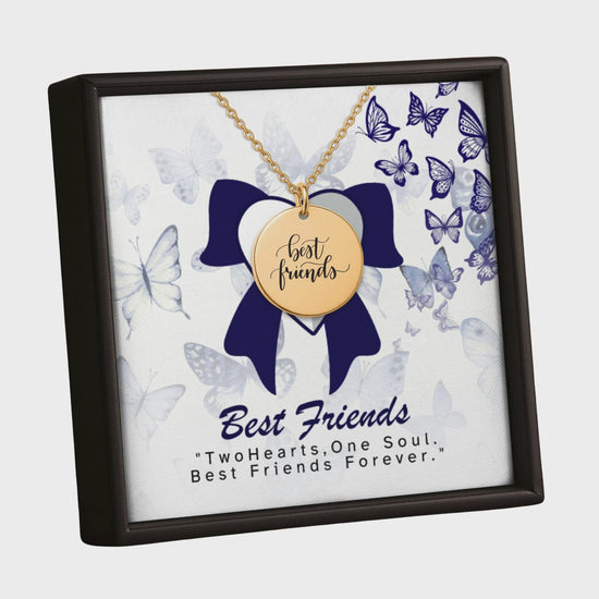 Personalized best friends coin necklace friendship jewelry gift for BFF