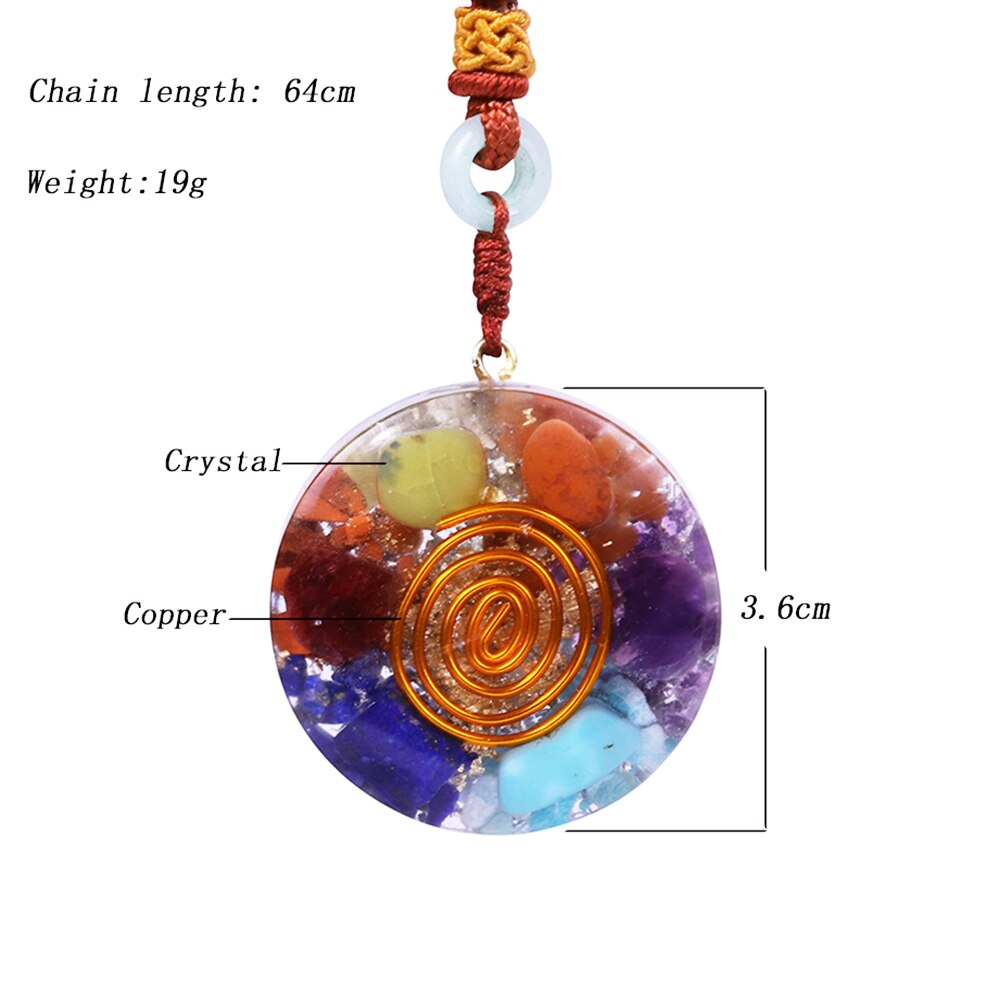 7 Chakra Orgone energy pendant necklace healing stones EMF protection For women energy meditation Jewelry-2