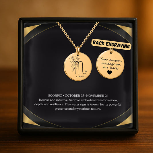 Scorpio Zodiac Coin Necklace – Minimalist Scorpio Pendant by OwnPrint