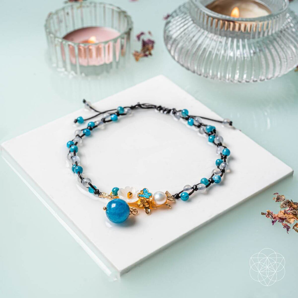 Triple Crystal Anklet of Positivity by Conscious Items